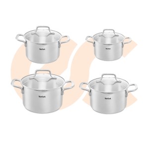 Tefal Duetto Cooking Set-Size 20,24,26,28 Stainless 4300006771