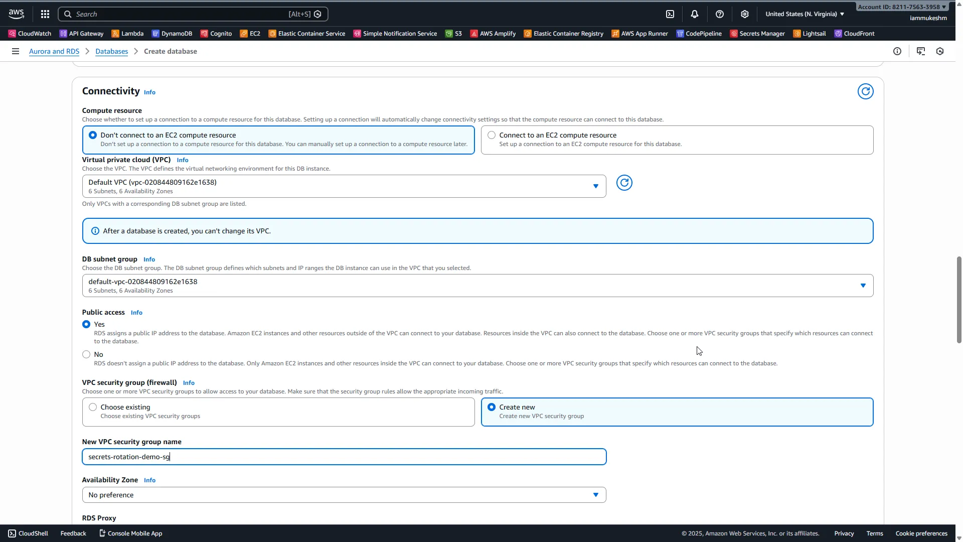 RDS Connectivity Settings